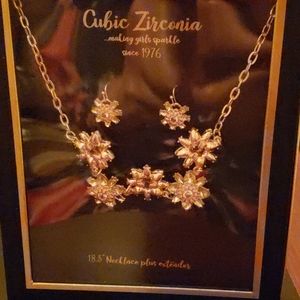 Cubic zirconia earrings and necklaces